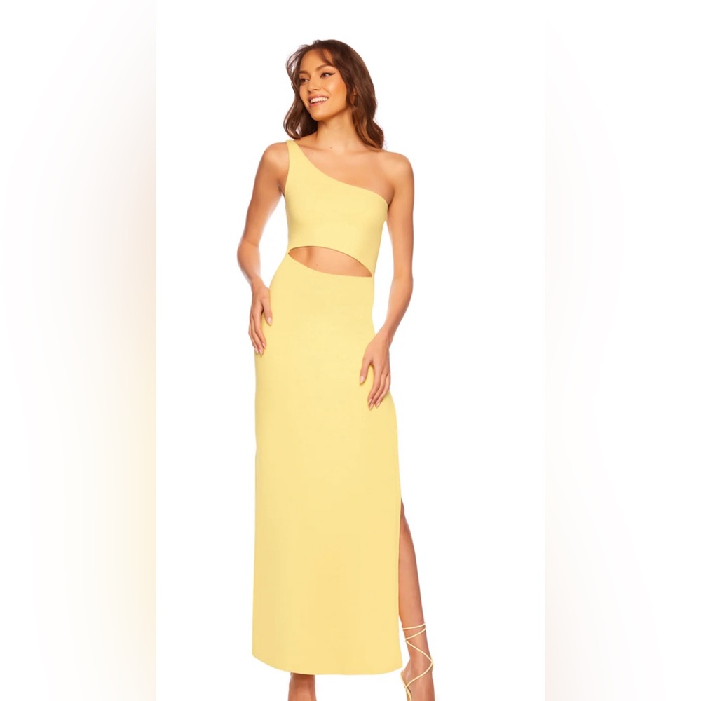 Susana Monaco one arm cut out high slit long dress / Red / Large / NWT - Picture 4 of 16